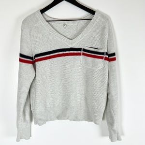 Margaret O’ Leary V Neck Striped Sweater